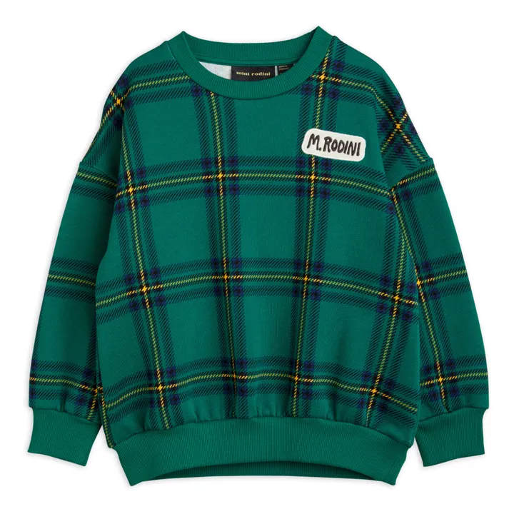 Organic Cotton Checked Sweatshirt | Green- Product image n°0