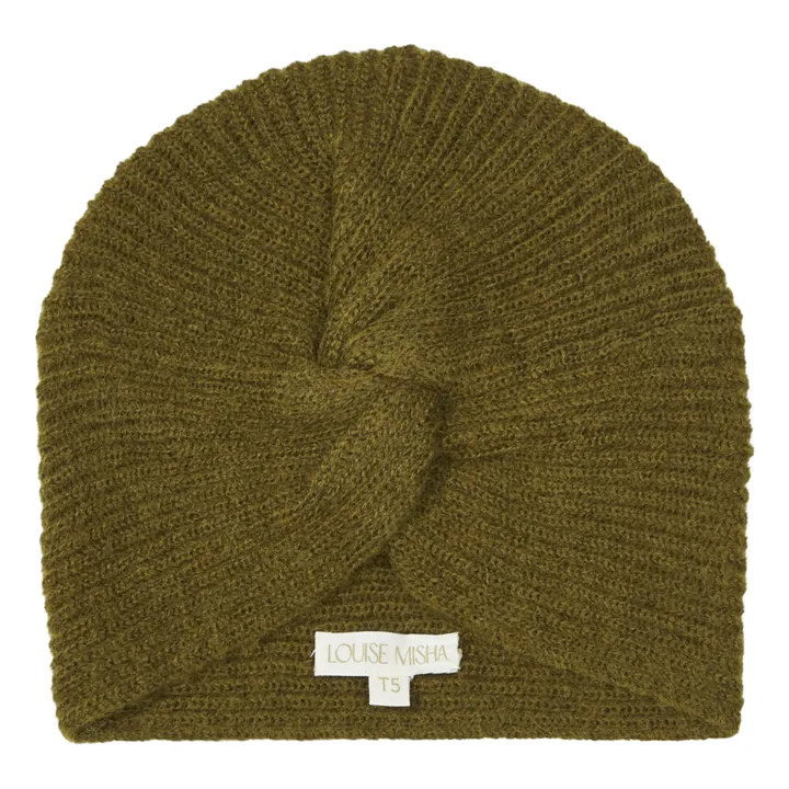 Abina Kid Mohair and Wool Beanie - Women’s Collection  | Khaki- Product image n°0