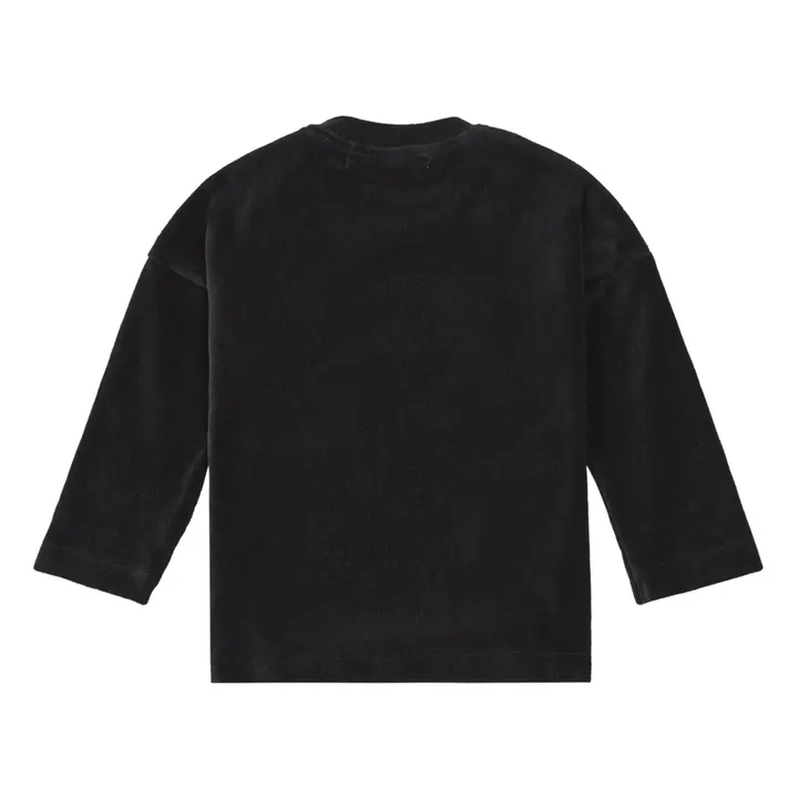 Gerippter Velours-Pullover Mora | Schwarz- Produktbild Nr. 2