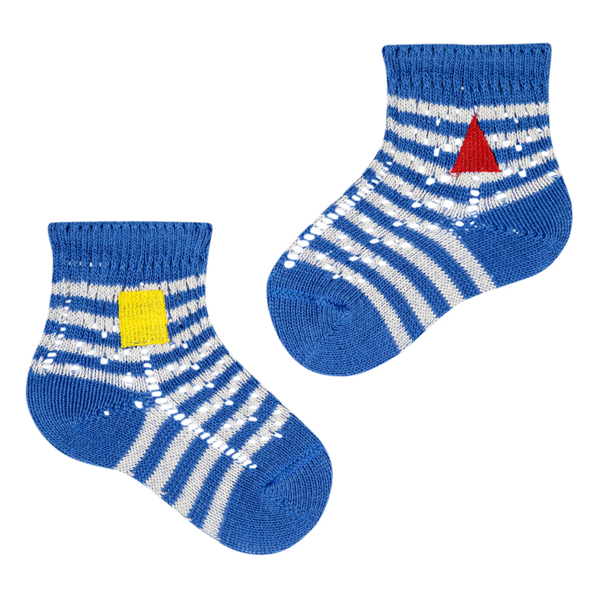 Bobo Choses Blue Openwork Striped Socks