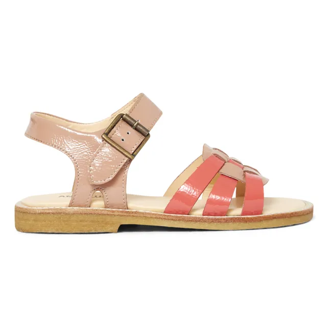 Geflochtene Sandalen | Korallenfarben