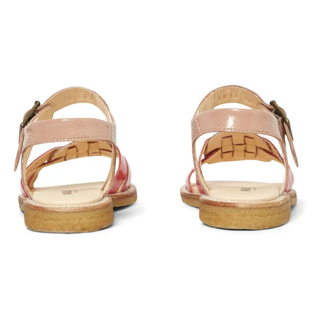 Geflochtene Sandalen | Korallenfarben