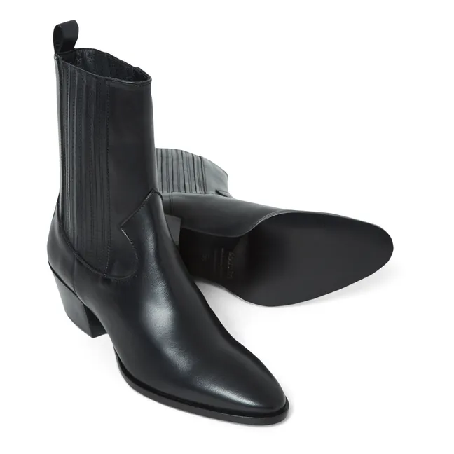 Wayne Split Leather Boots | Black