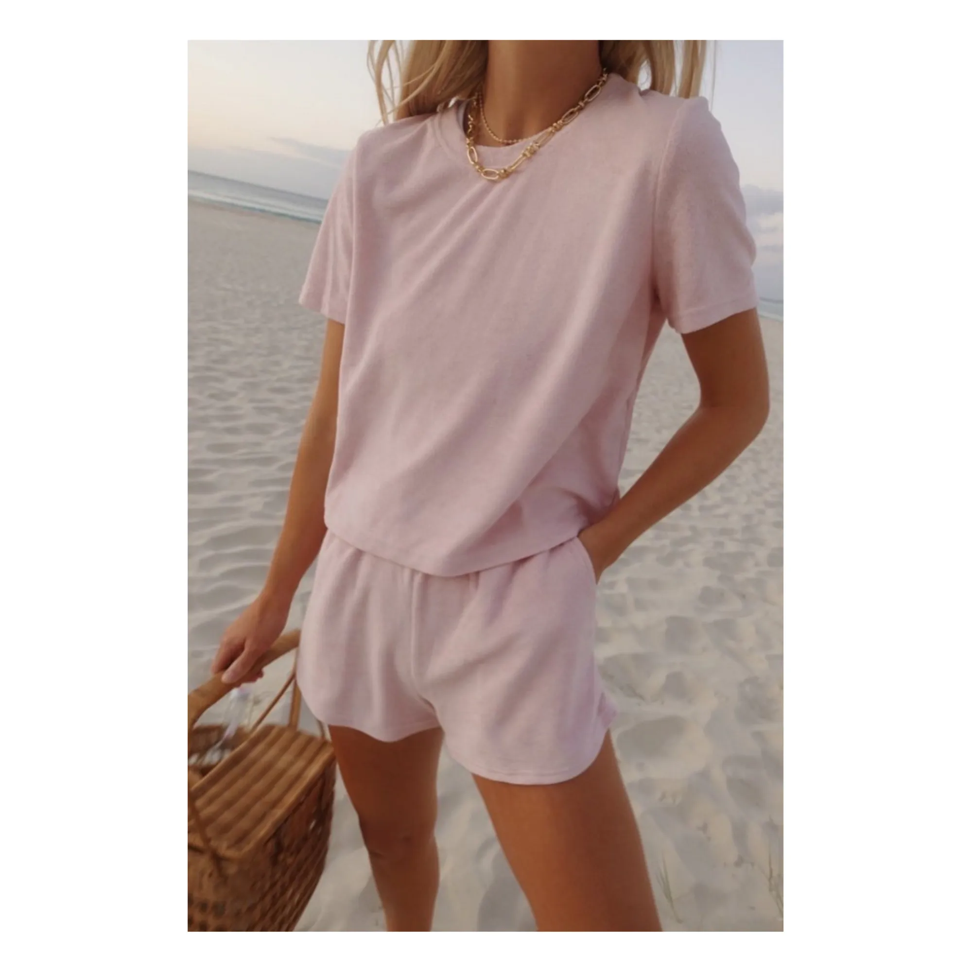 Araminta James Rosewood Terry Cloth Classic Top & Bottom Set