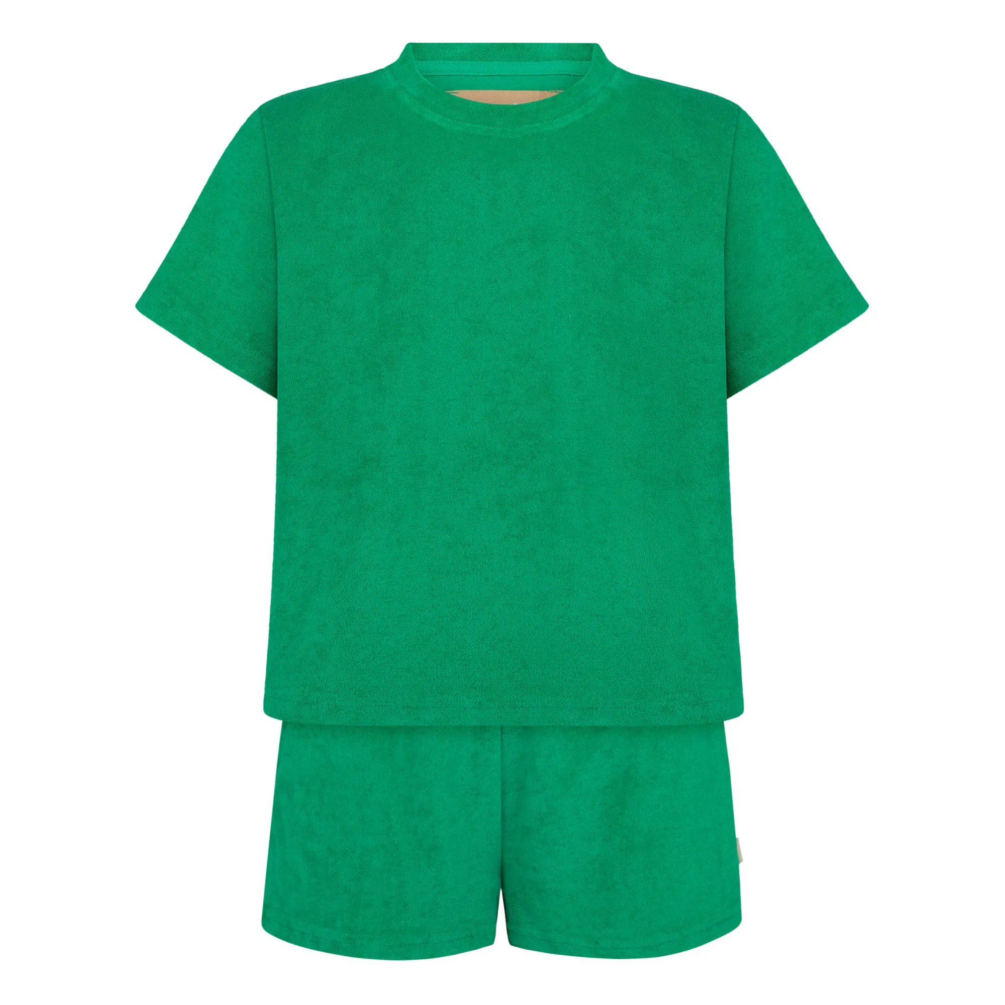 Araminta James Green Terry Cloth Classic Top & Bottom Set
