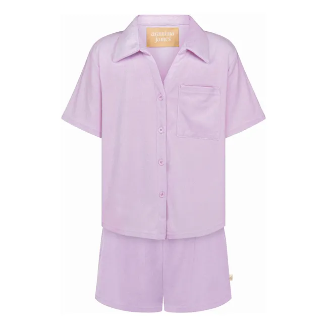 Terry Shirt & Shorts Set | Lilac