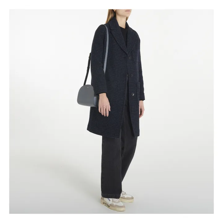 Half Moon Smooth Leather Bag | Grey- Product image n°1