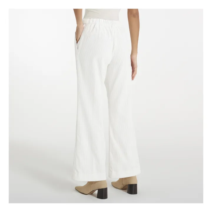 Pantalon Flare Velours Côtelé  | Blanc- Image produit n°3