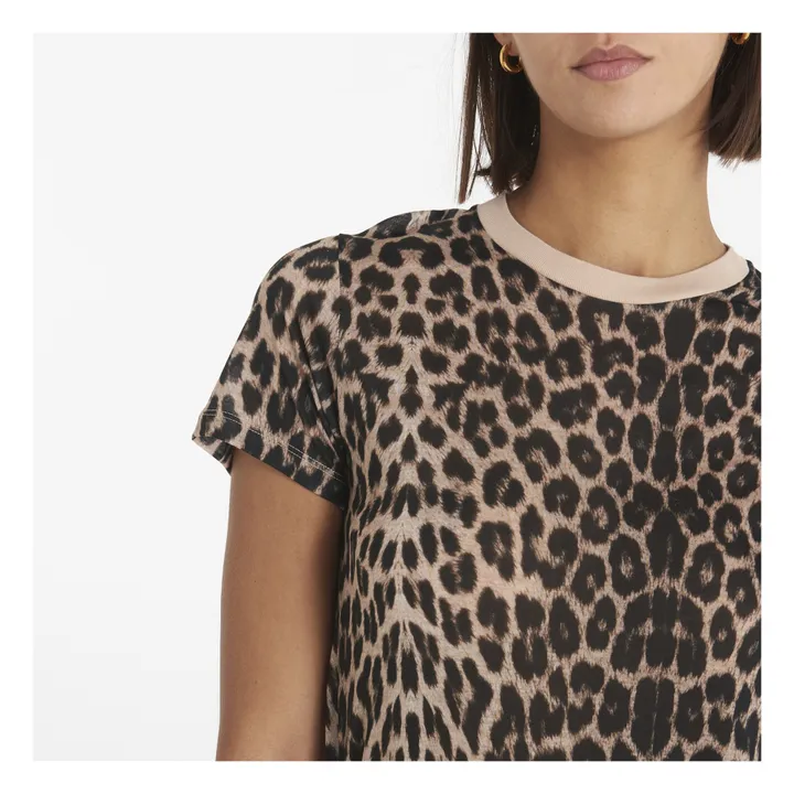Baserange leopard bamboo tee long レオパード Baserange leopard