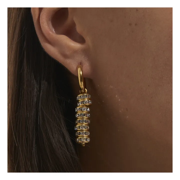 Donut and Diamanté Earrings | Gold- Product image n°2