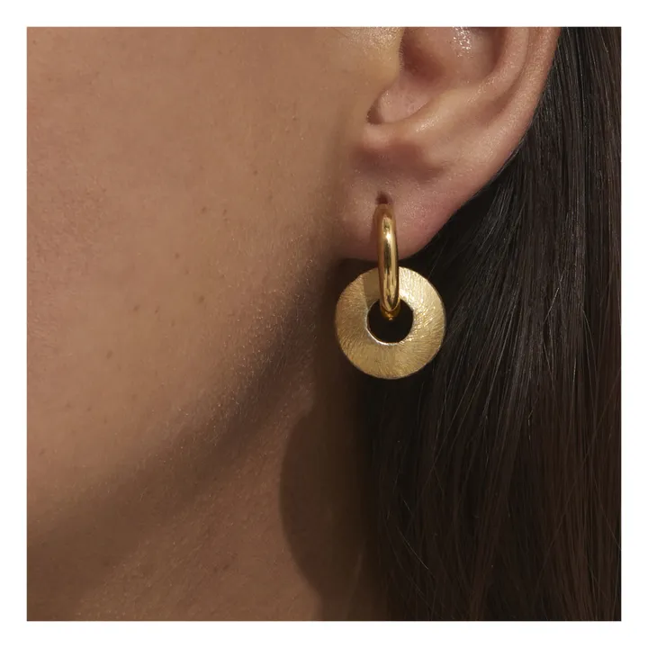 Ohrringe Donut- und Strass | Gold- Produktbild Nr. 3