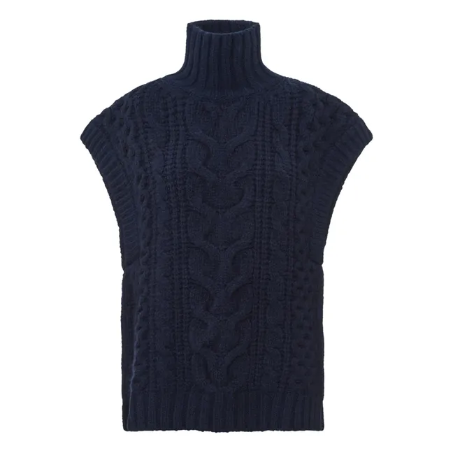 Valestiane Sleeveless Sweater | Navy blue