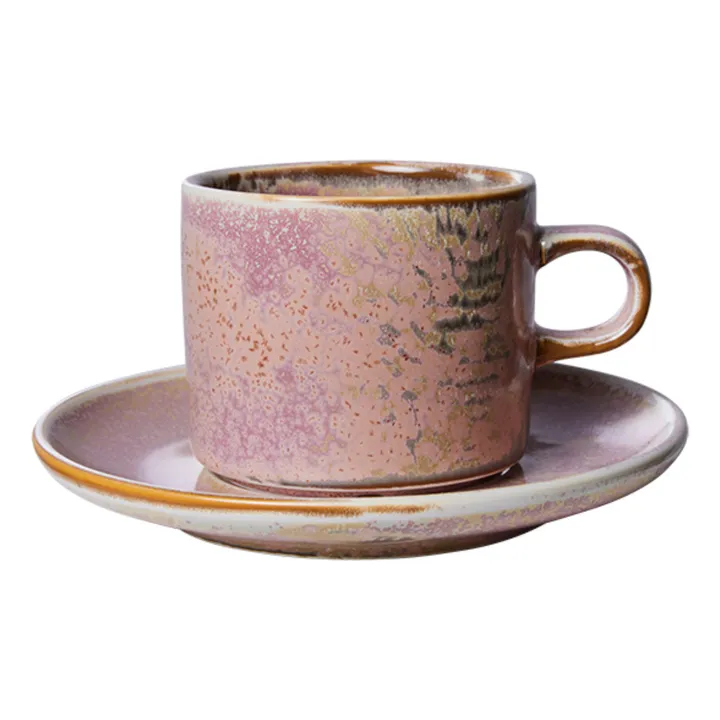 Taza y plato de porcelana Chef Ceramics | Rosa Viejo- Imagen del producto n°0