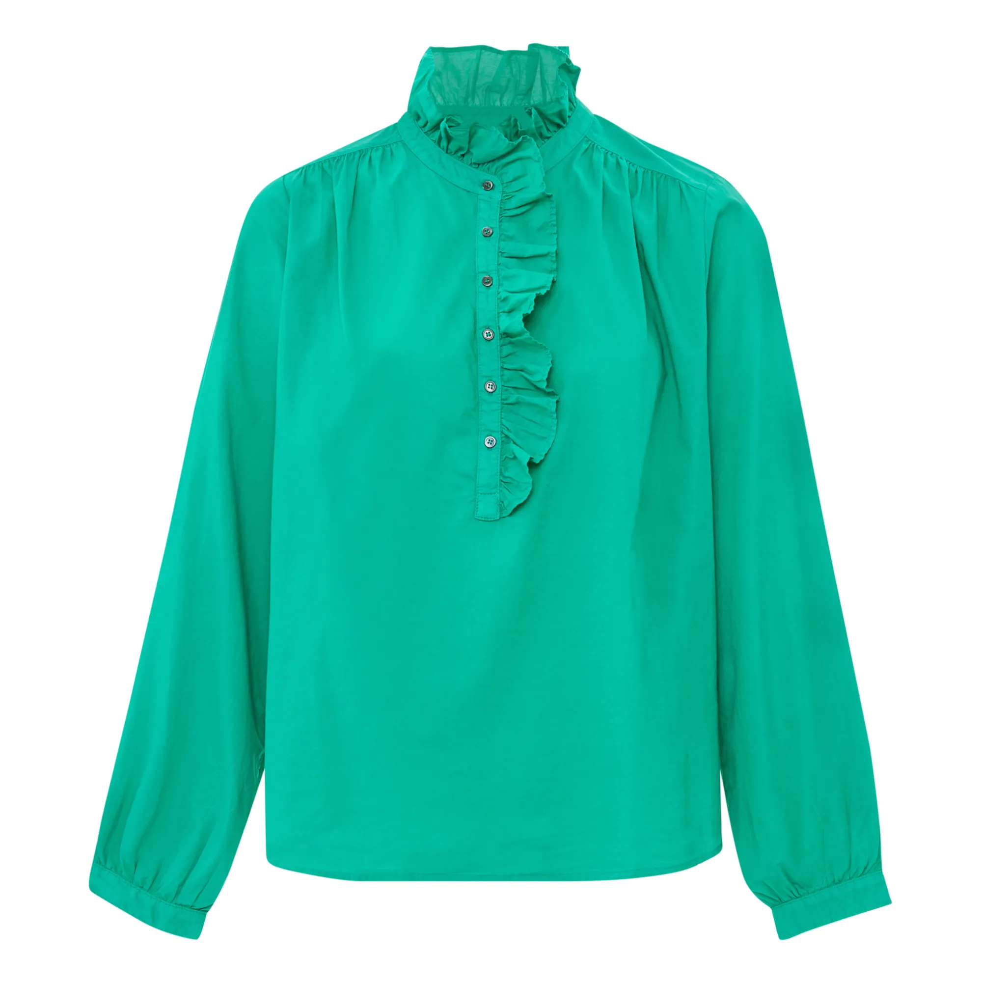 Xirena Green Caspian Cotton Poplin Blouse