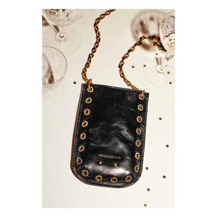 Studded Leather Phone Holder | Black- Product image n°2