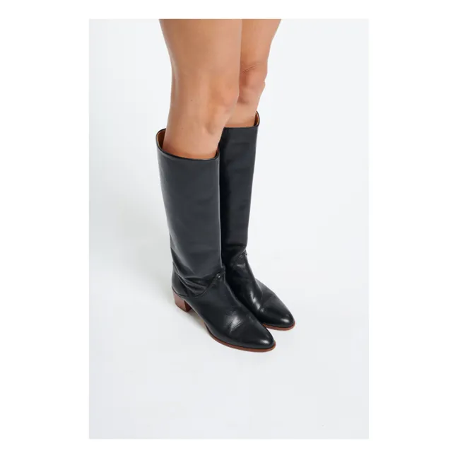 45 MM Leather Boots | Black