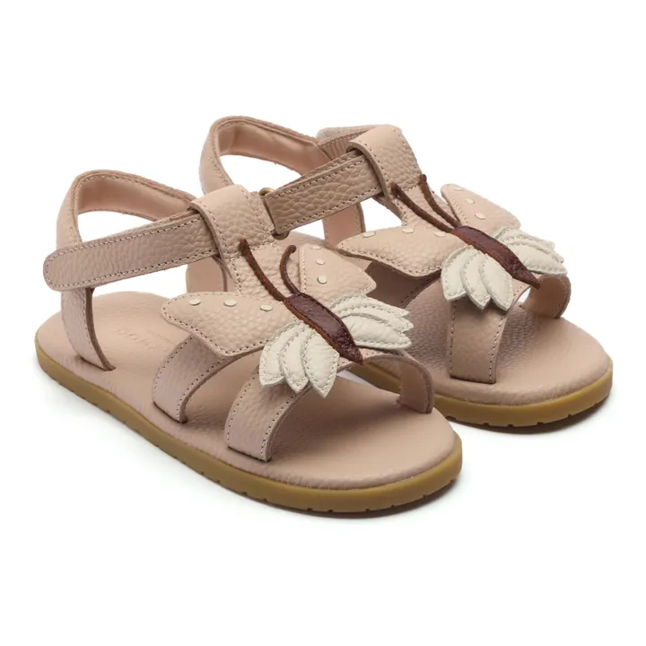 Iles Sky Butterfly Leather Sandals | Pale pink- Product image n°0