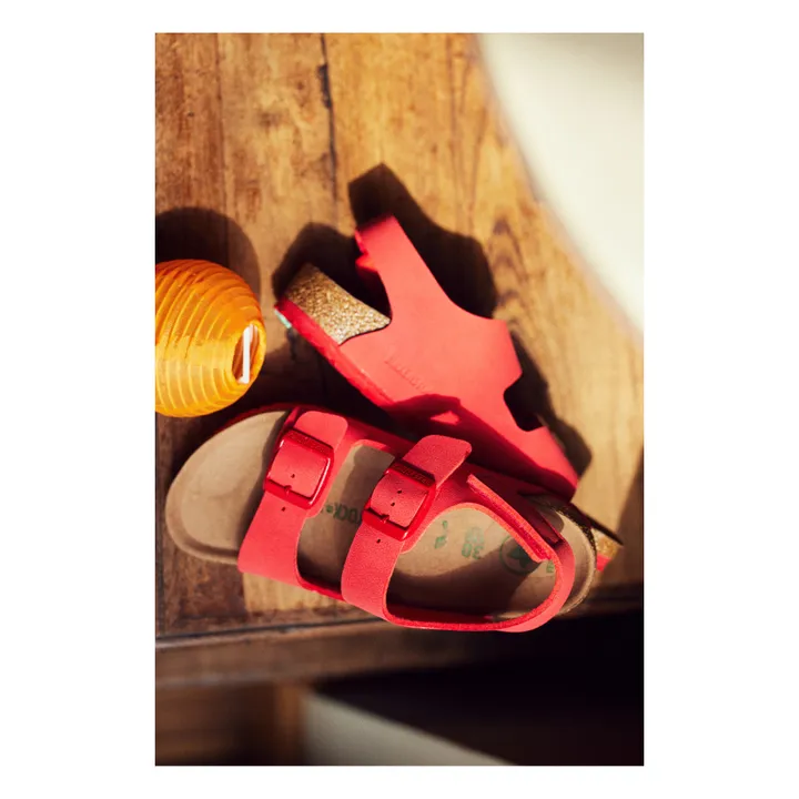 Milano Vegan Velcro Sandals | Red- Product image n°4