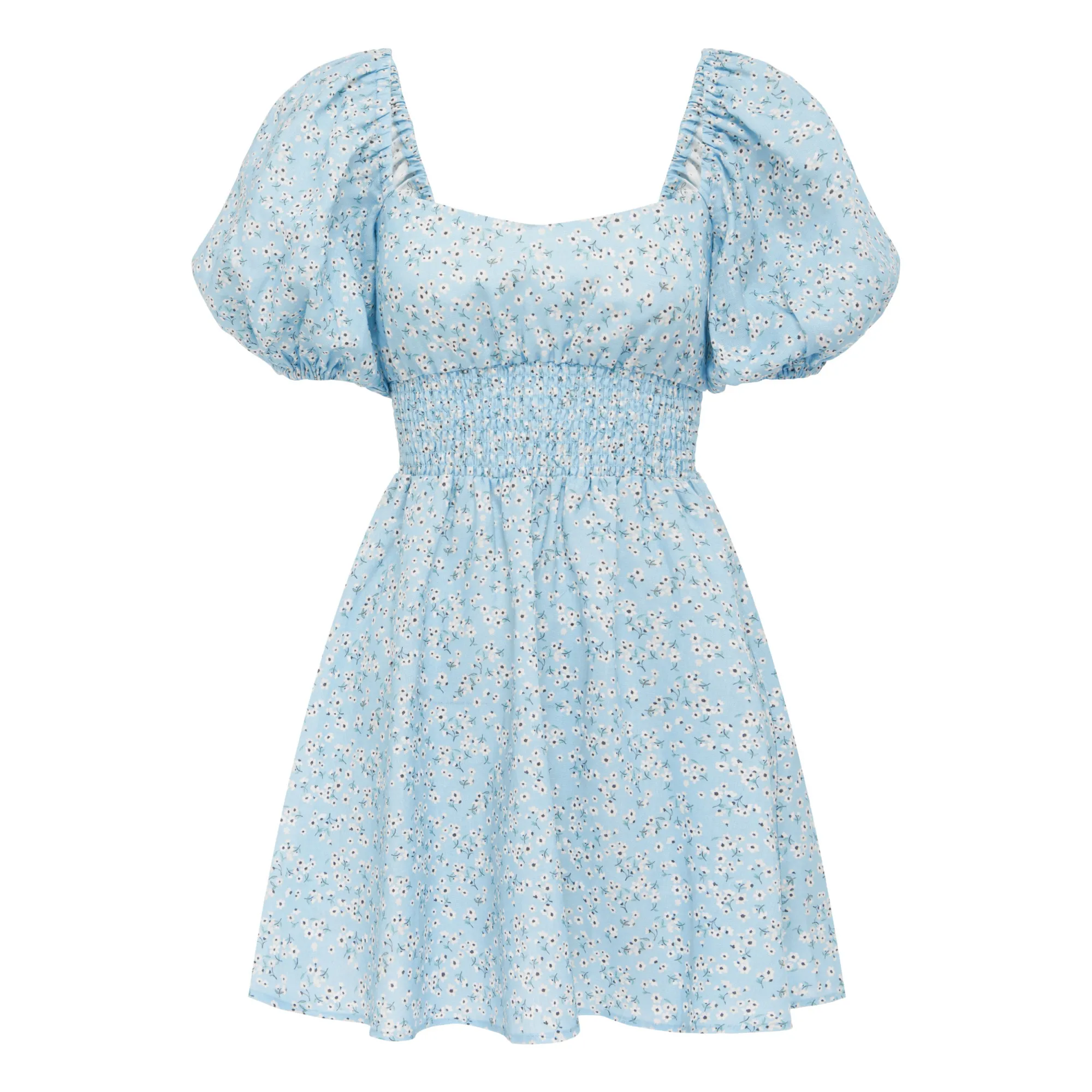Peony Blue Paper Daisy Dress