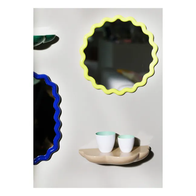 Miroir ovale Zigzag | Bleu marine