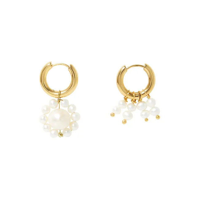 Boucles d'Oreilles Perlées | Blanc