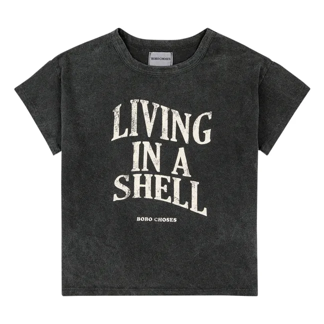 T-Shirt Coton Bio Living In A Shell | Noir