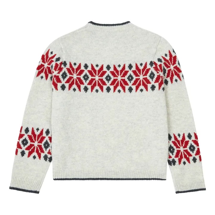 Jersey de jacquard de lana Branis - Colección Navidad  | Gris Claro- Imagen del producto n°2