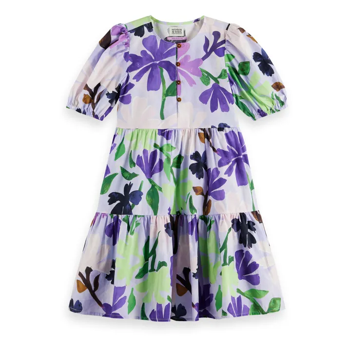 Kleid mit Blumenmuster | Violett- Produktbild Nr. 0