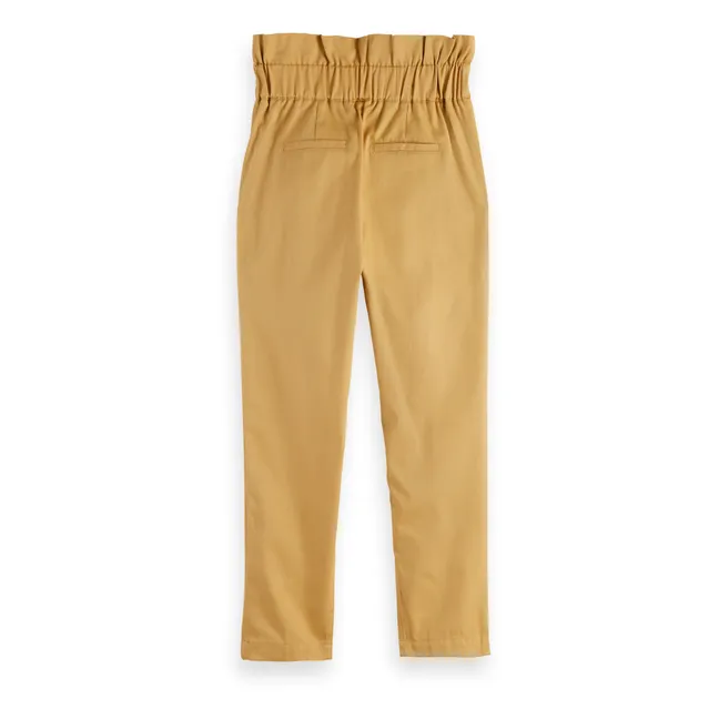 High-Waisted Paperbag Trousers | Camel