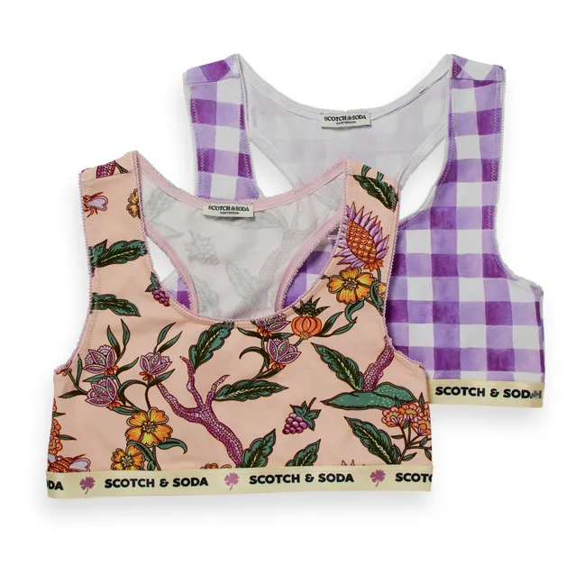 Pack Deux Brassières Imprimées | Violet