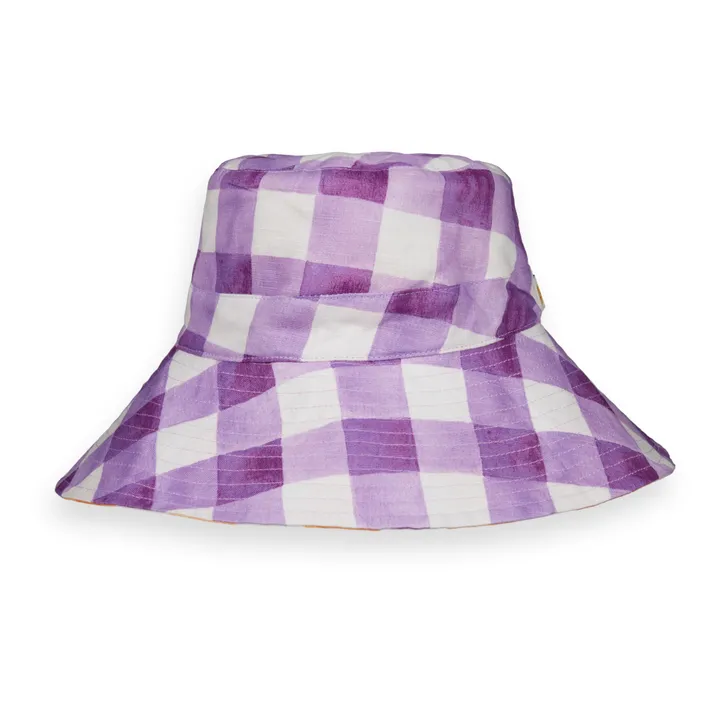 Chapeau Réversible Carreaux | Orange- Image produit n°1