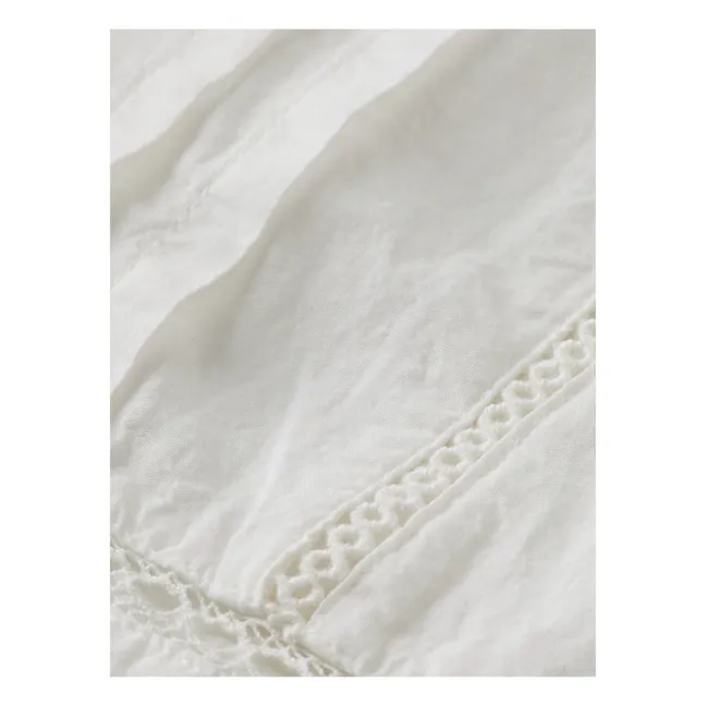Langes Kleid mit Ärmeln | Weiß