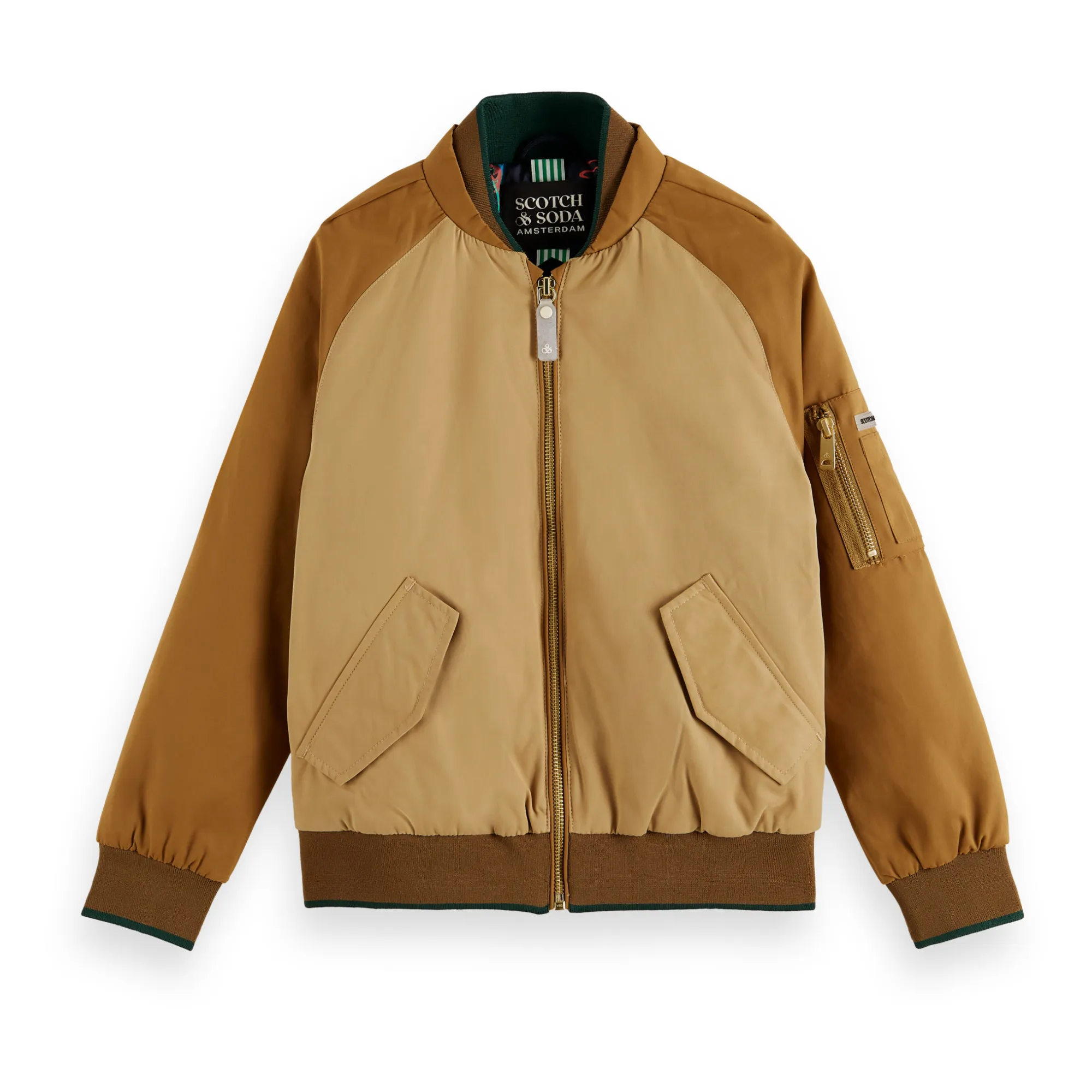 Scotch & Soda - Raglan Sleeve Bomber Jacket - Camel | Smallable