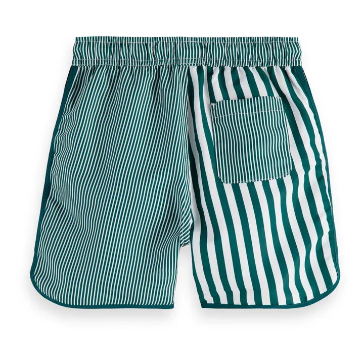Pantaloncini da bagno sportivi a righe | Verde foresta- Immagine del prodotto n°2