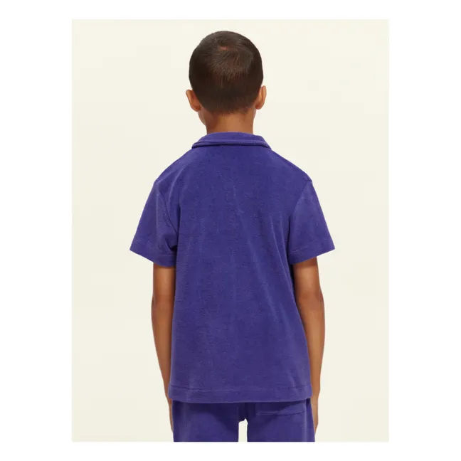 Terry Cloth Polo Shirt | Purple