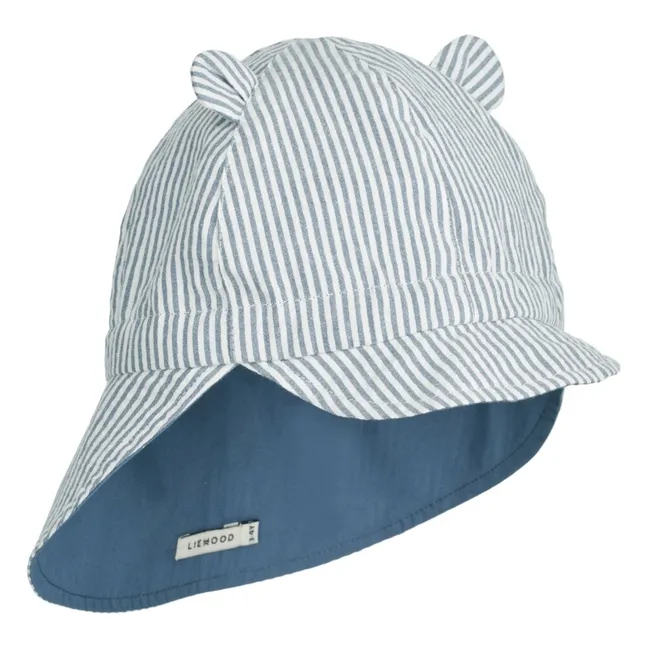 Chapeau Anti-UV Reversible Coton Bio Gorm | Bleu