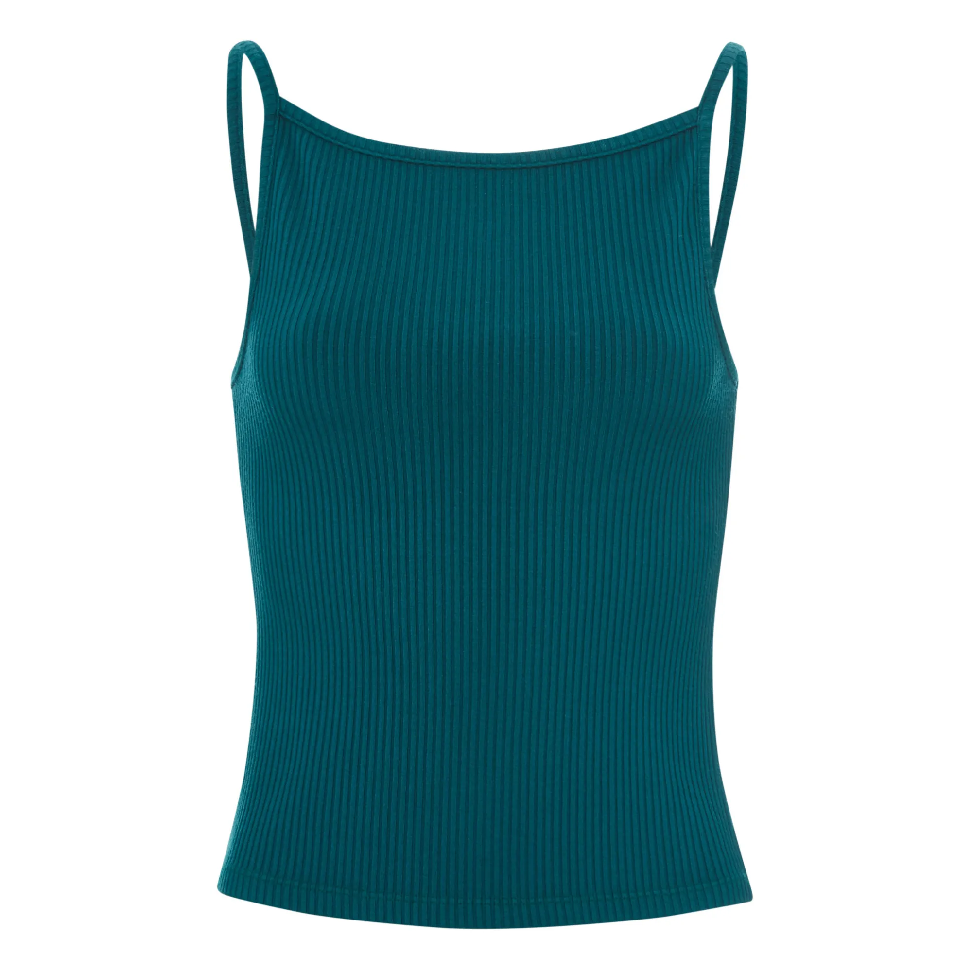 Donni Peacock Blue Ribbed Tank Top