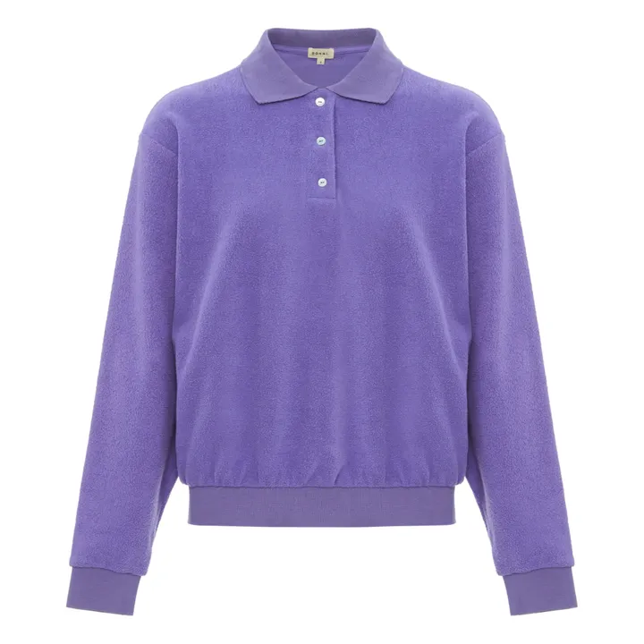 Sweatshirt Polo Frottee | Violett- Produktbild Nr. 0