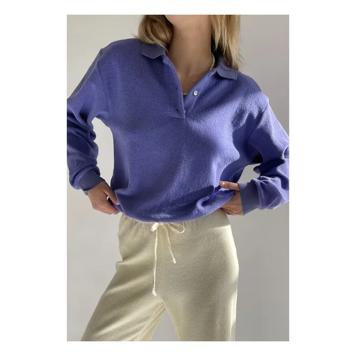 Terry Cloth Polo Sweatshirt | Purple- Product image n°1