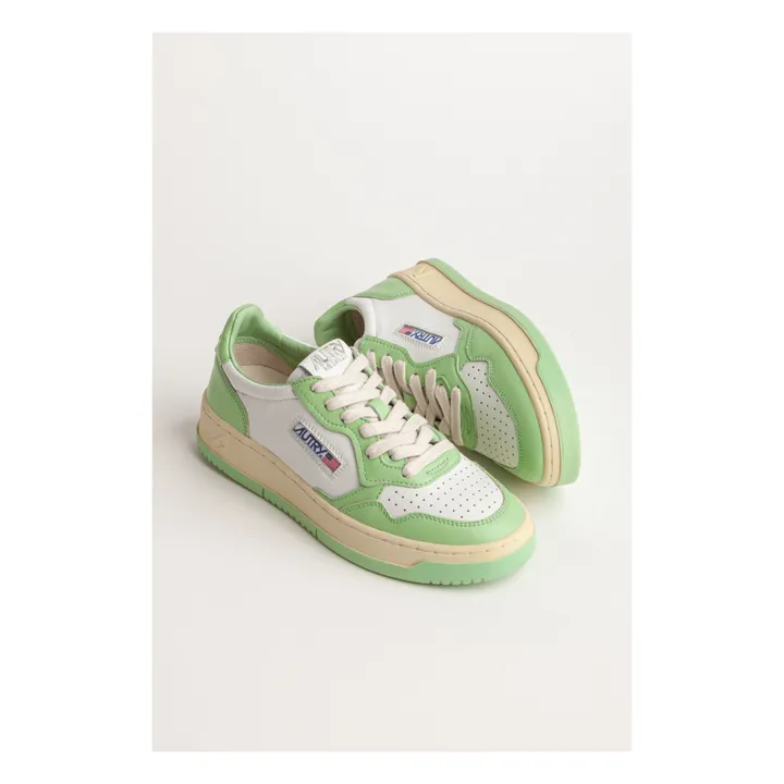 Medalist Low-Top Leather Two-Tone Sneakers | Pale green- Product image n°2