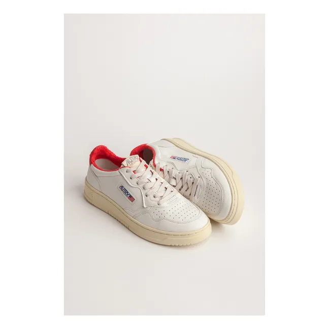 Medalist Low-Top Goat Leather/Terry Cloth Sneakers | Red