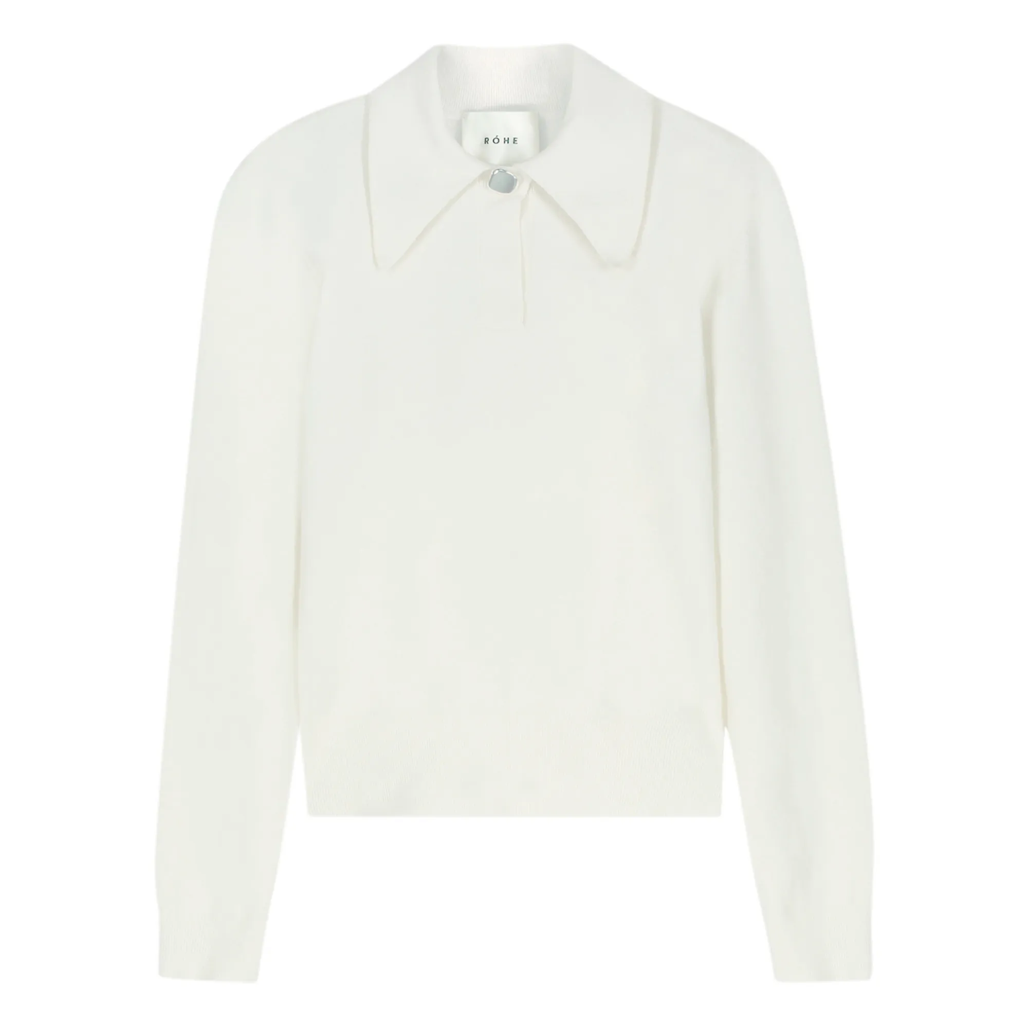 Róhe Women's Off White Classic Polo Extra Fine Merino Wool Jumper