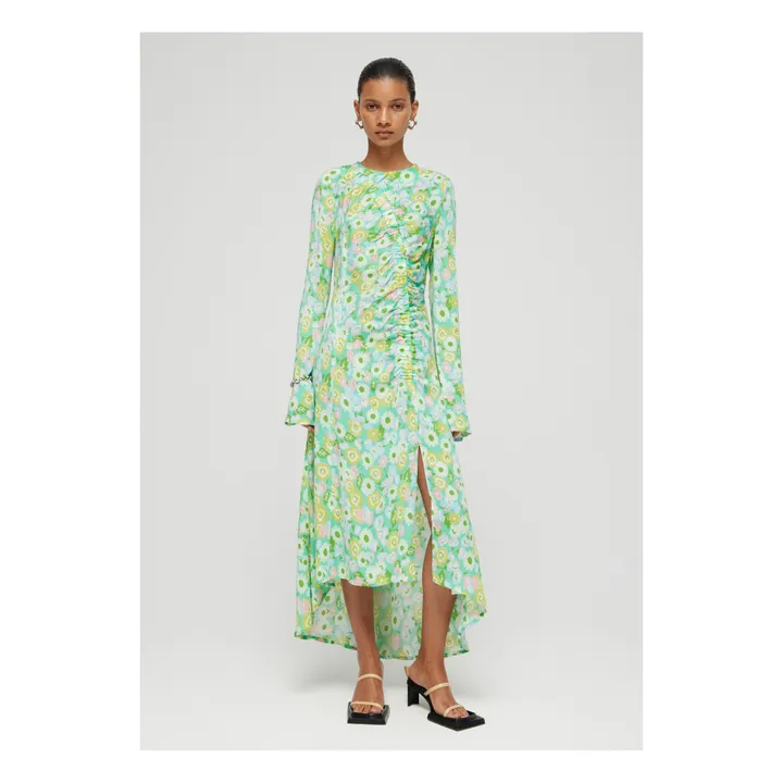 green emerald velvet dress Threadbare Women's Green Floral Print Jersey Midi Smock Dress with Pockets