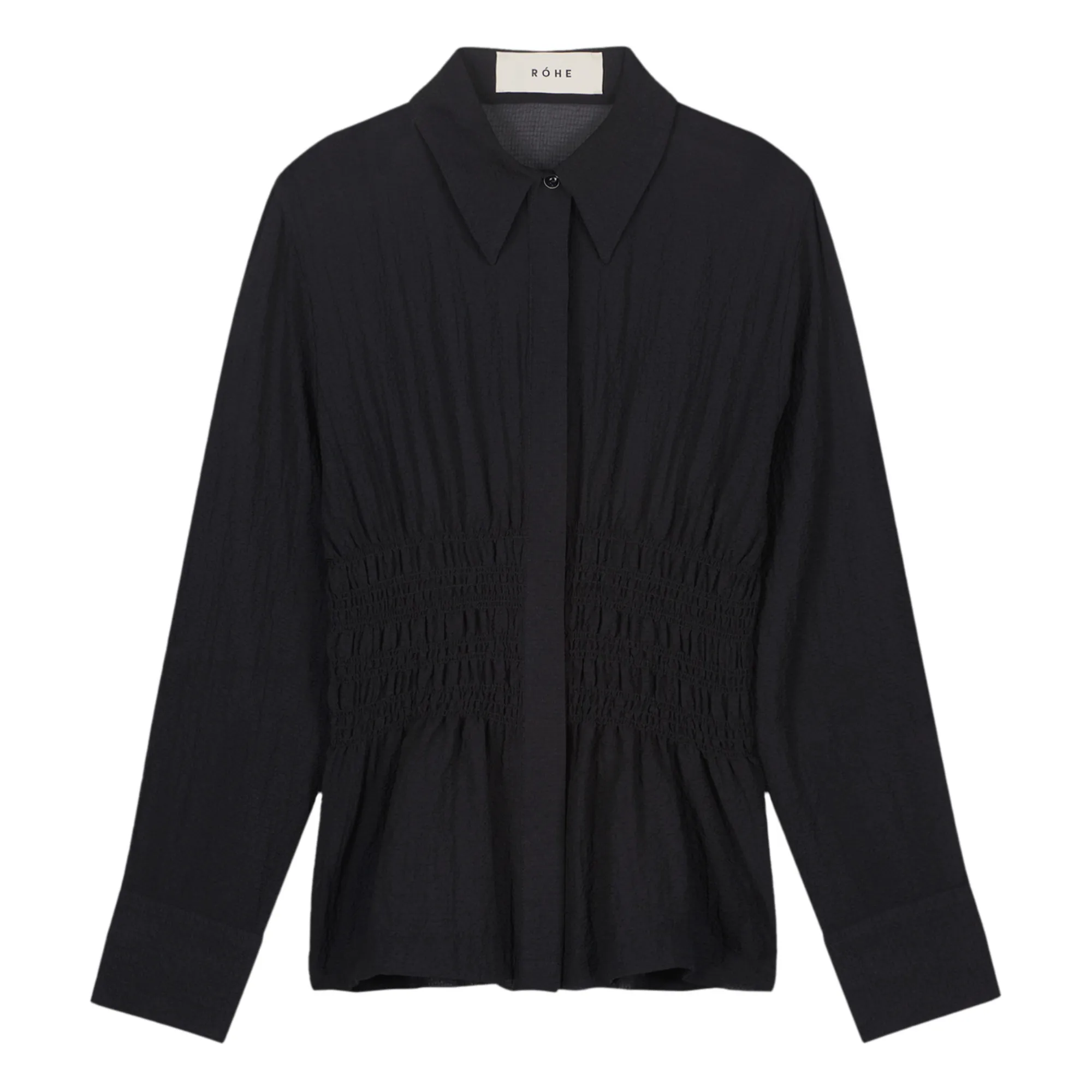 Róhe Women's Black Smocked Shirt