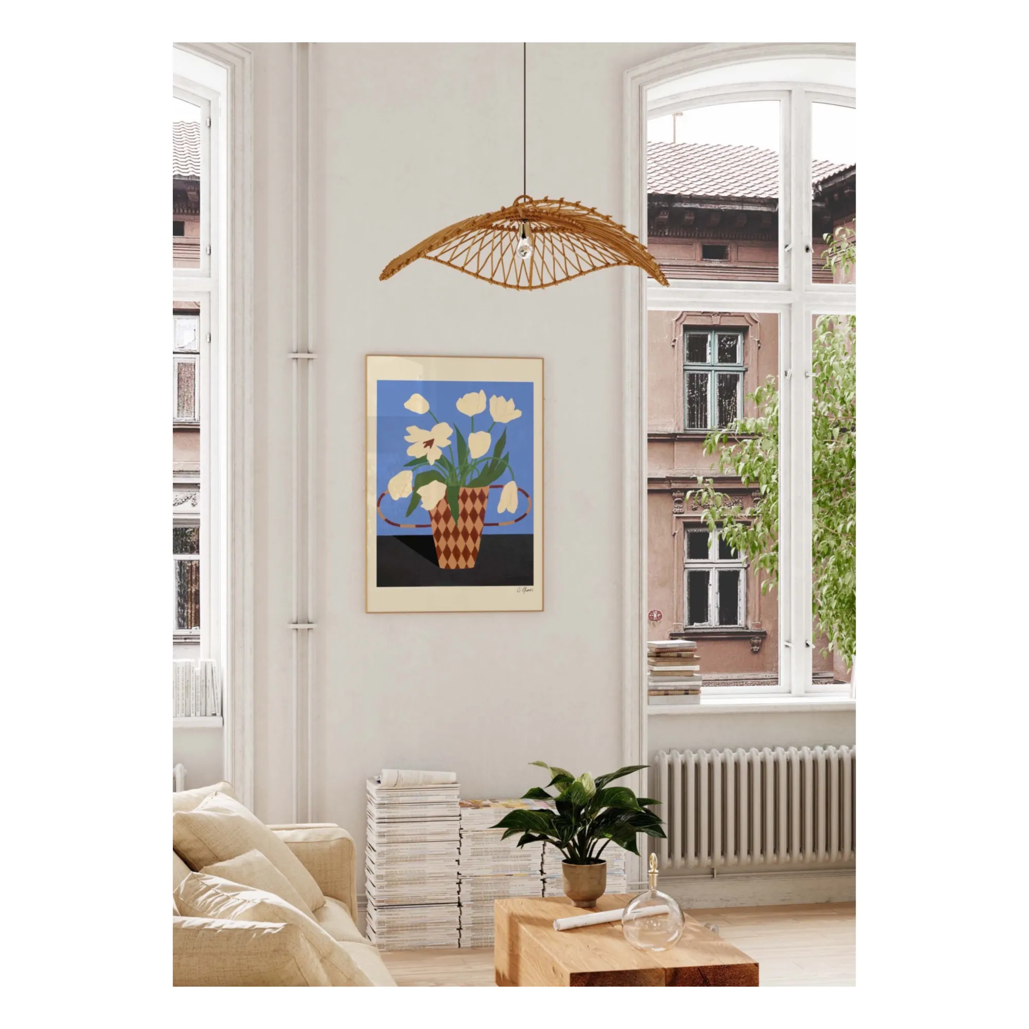 Carla Llanos - Affiche White Flowers (Carla Llanos) - Image 1