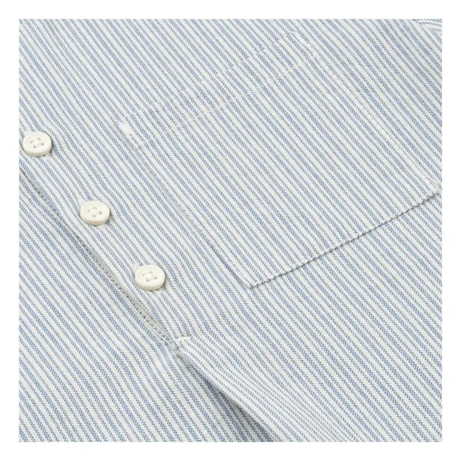 Camisa de manga larga de algodón orgánico Houston | Azul