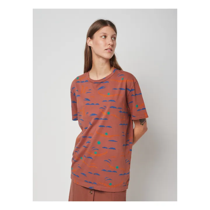 Swimmer Oversize Organic Cotton T-Shirt | Terracotta- Product image n°2