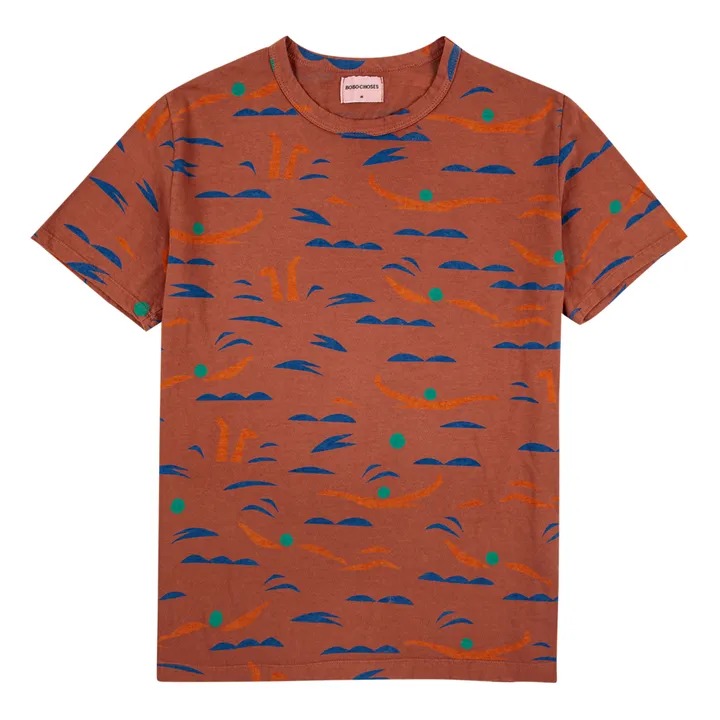 Swimmer Oversize Organic Cotton T-Shirt | Terracotta- Product image n°0