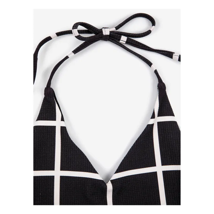 Checked One-Piece Swimsuit | Black- Product image n°6