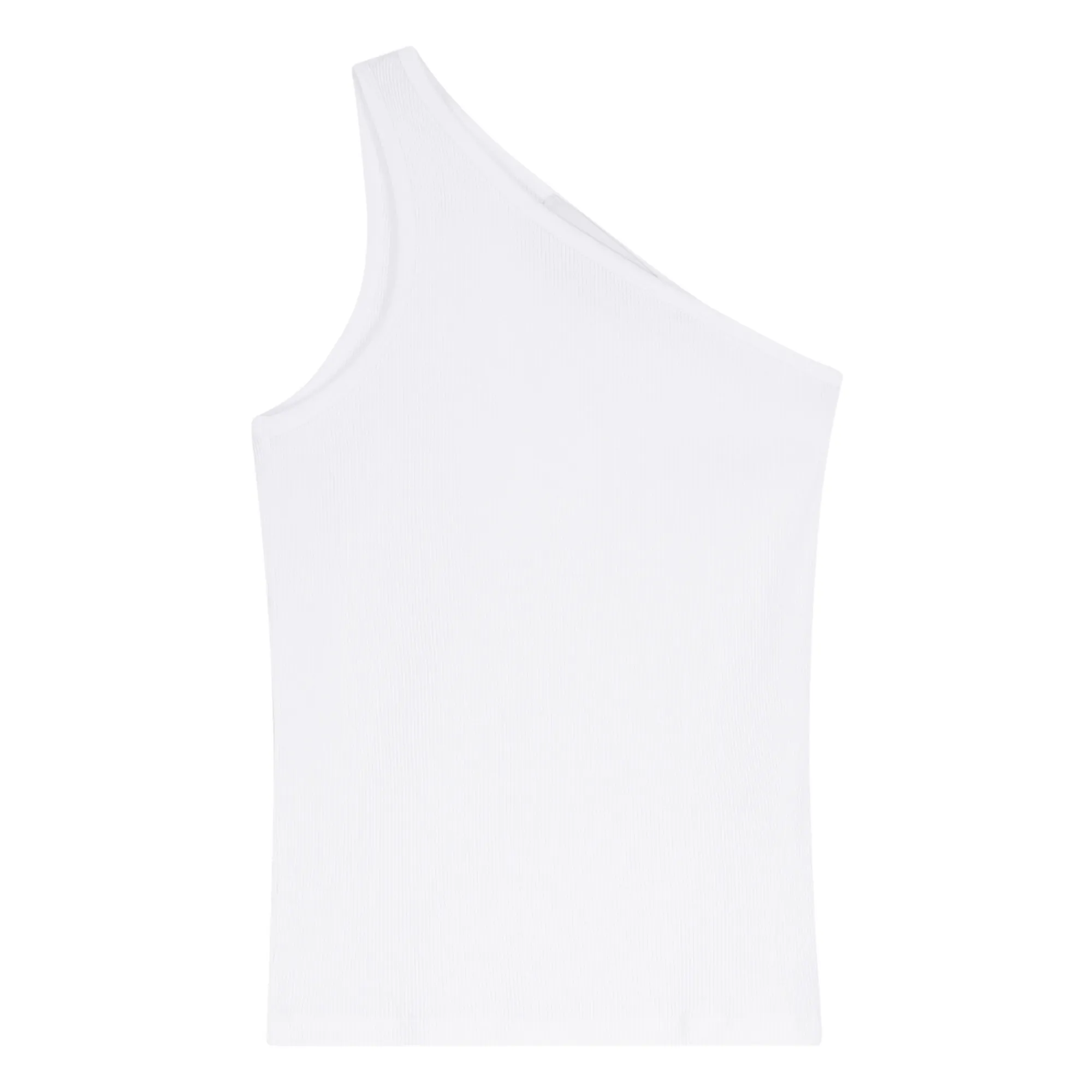 Róhe Women's White Asymmetrical Ribbed Top